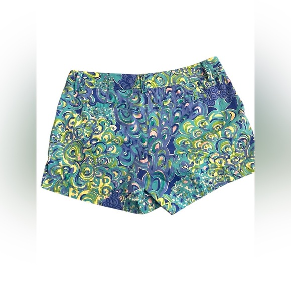 Lilly Pulitzer Womens The Callahan Short Lillys Lagoon Blue Green Pattern Sz 10 - Picture 3 of 8